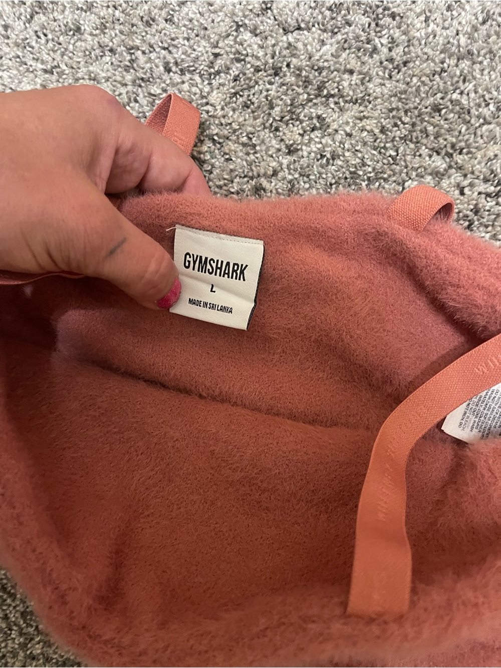 Gymshark Coral Pink Fuzzy Crop Top
